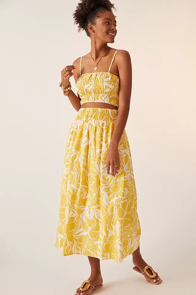 Faithfull Two Piece Crop Top and Midi Skirt | Anthropologie (US)