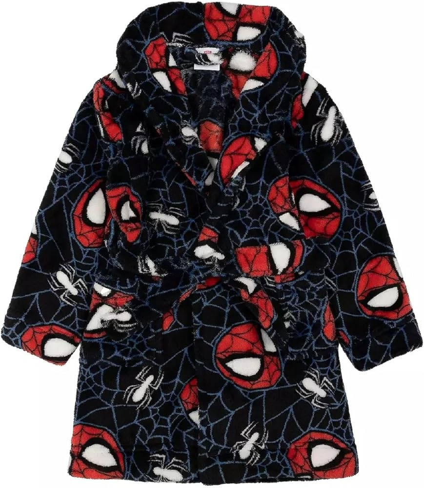 Disney Spider-man Toddler Boy's Black Spider Web Print Bathrobe, Robe - Sizes 2T-5T | Amazon (US)