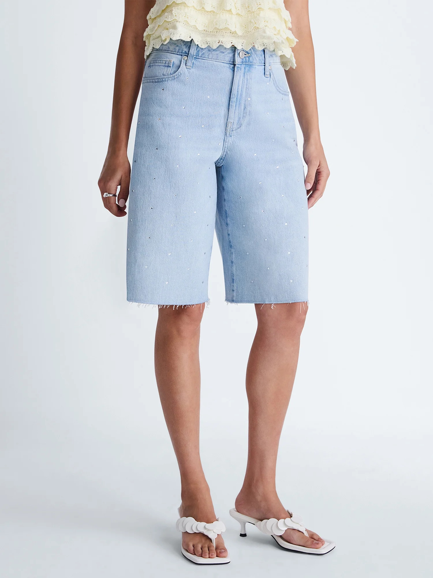 Scoop Women's and Women's Plus Denim Bermuda Shorts, Sizes 0-26W | Walmart (US)
