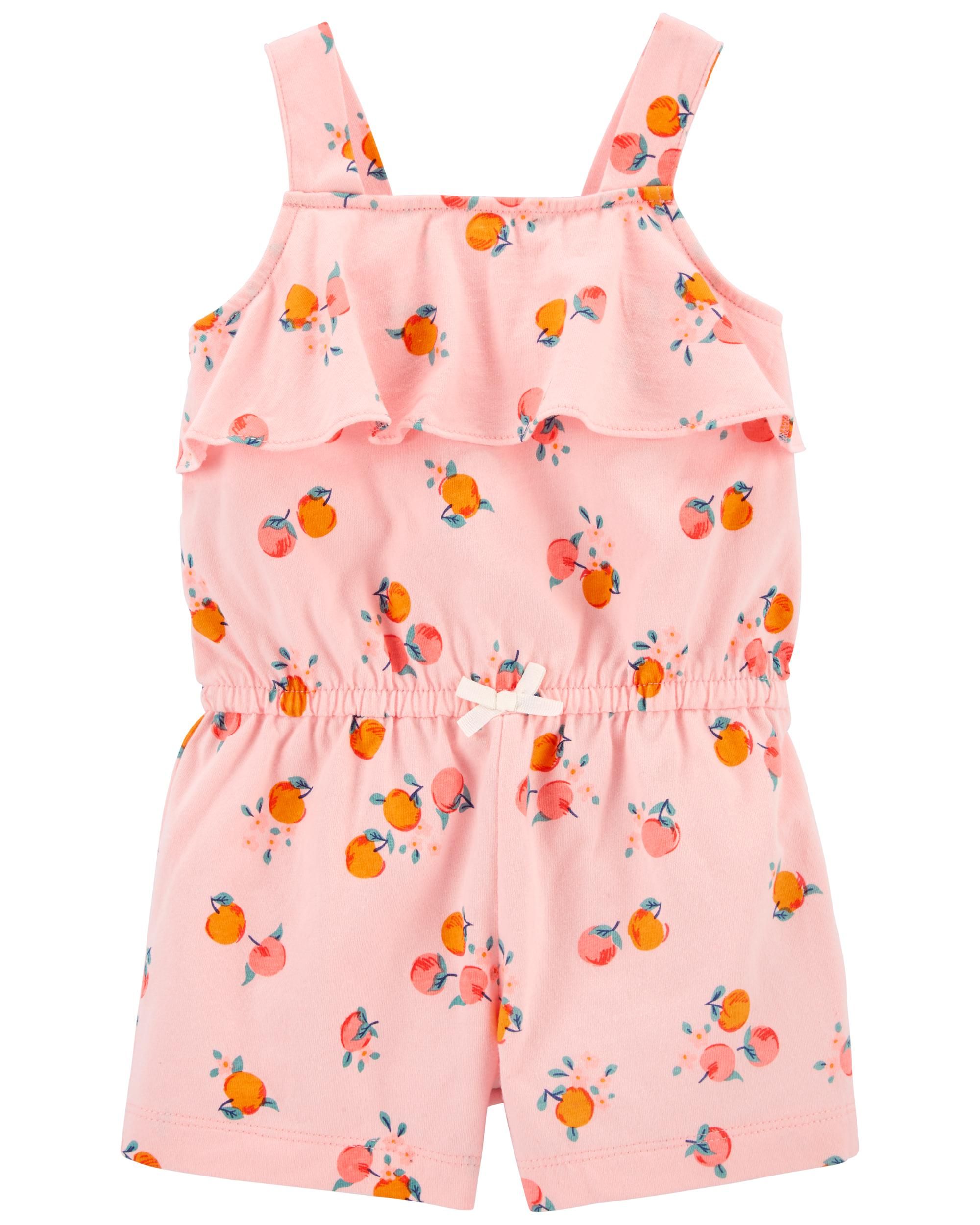 Peach Cotton Romper | Carter's