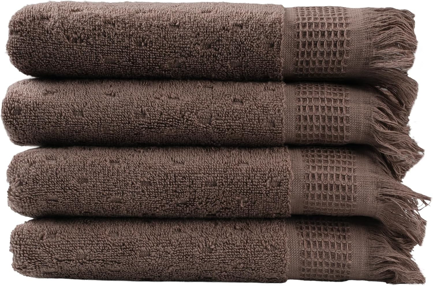 SOFE H&L | NADIAS Luxury Hand Towels Set of 4 Coffee (16” x 28”) | Light, Premium, Soft, Durable, Absorbent | Hotel Quality Hand Towels for Bathroom | Amazon (US)