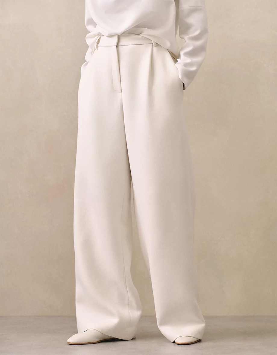 Pleated Wide Leg Trousers | The White Company UK & ROW