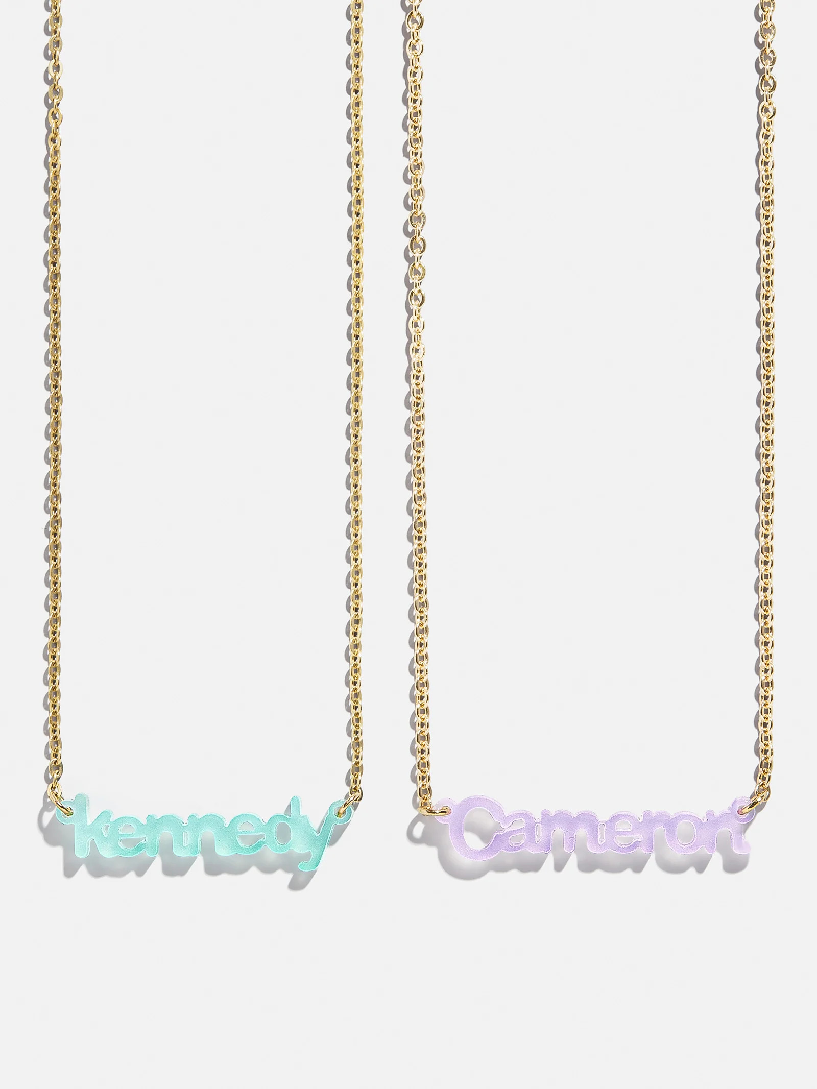 Acrylic Custom Nameplate Necklace - Gold | BaubleBar