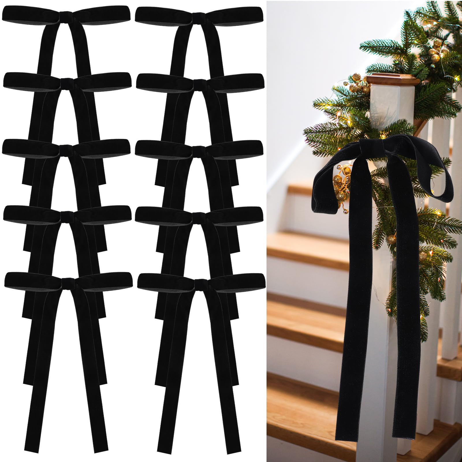 24 Pcs Velvet Bows Christmas Tree Ornaments Vintage Velvet Ribbon Bows for Tree Garland Wreath In... | Amazon (US)