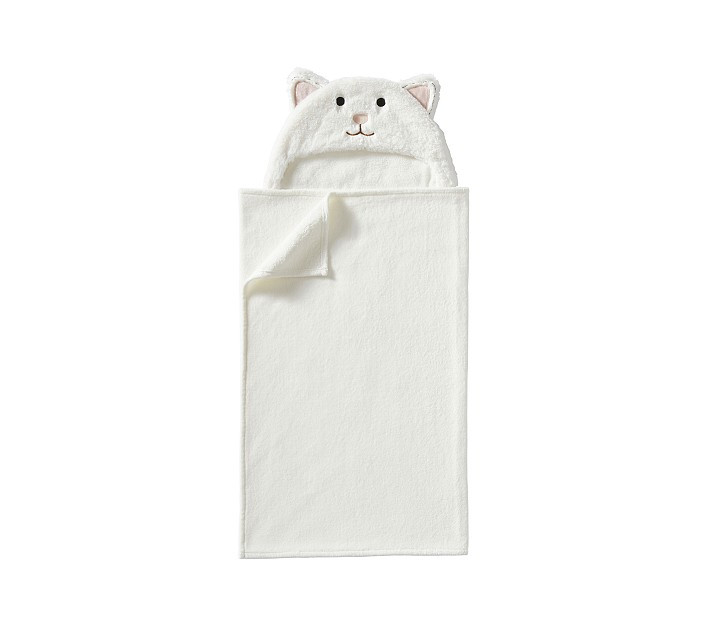 Faux-Fur Kitty Kid Hooded Towel | Pottery Barn Kids