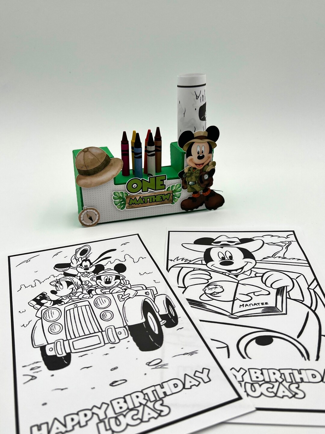 Mickey Mouse Safari Coloring Activity Box/ Mickey Mouse Safari Party Favor Box/safari Party - Ets... | Etsy (US)