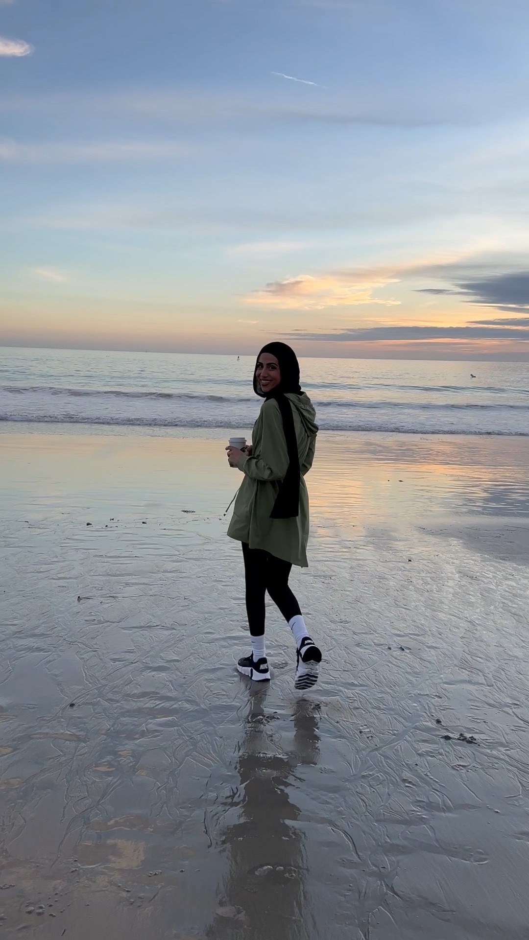 Walk on the beach with @nike essentials ❤️
