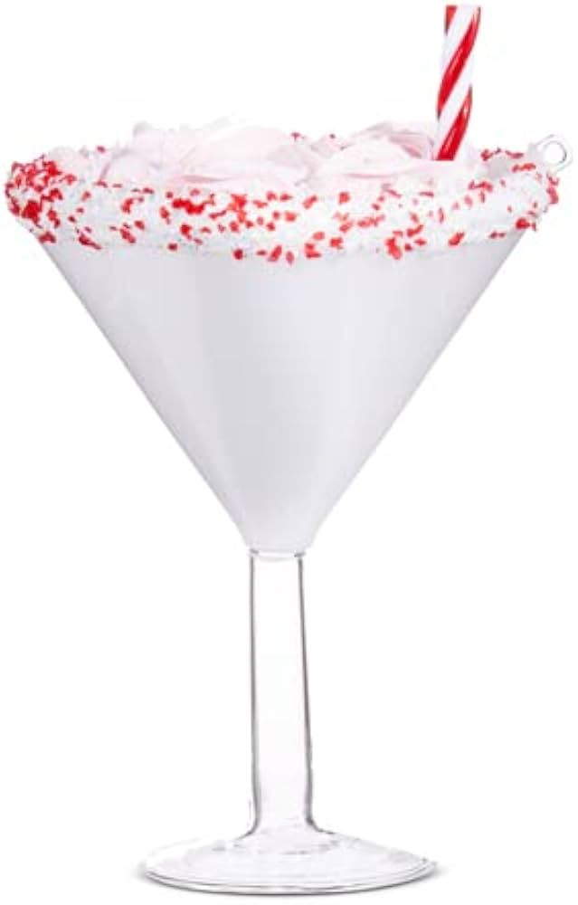 RAZ Imports Pink Peppermint Martini Ornament, 6-inch Height, Glass and Plastic | Amazon (US)