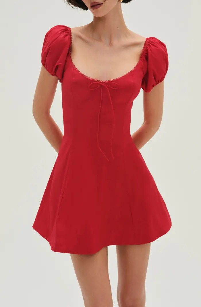 Zuri Puff Sleeve Fit & Flare Minidress | Nordstrom