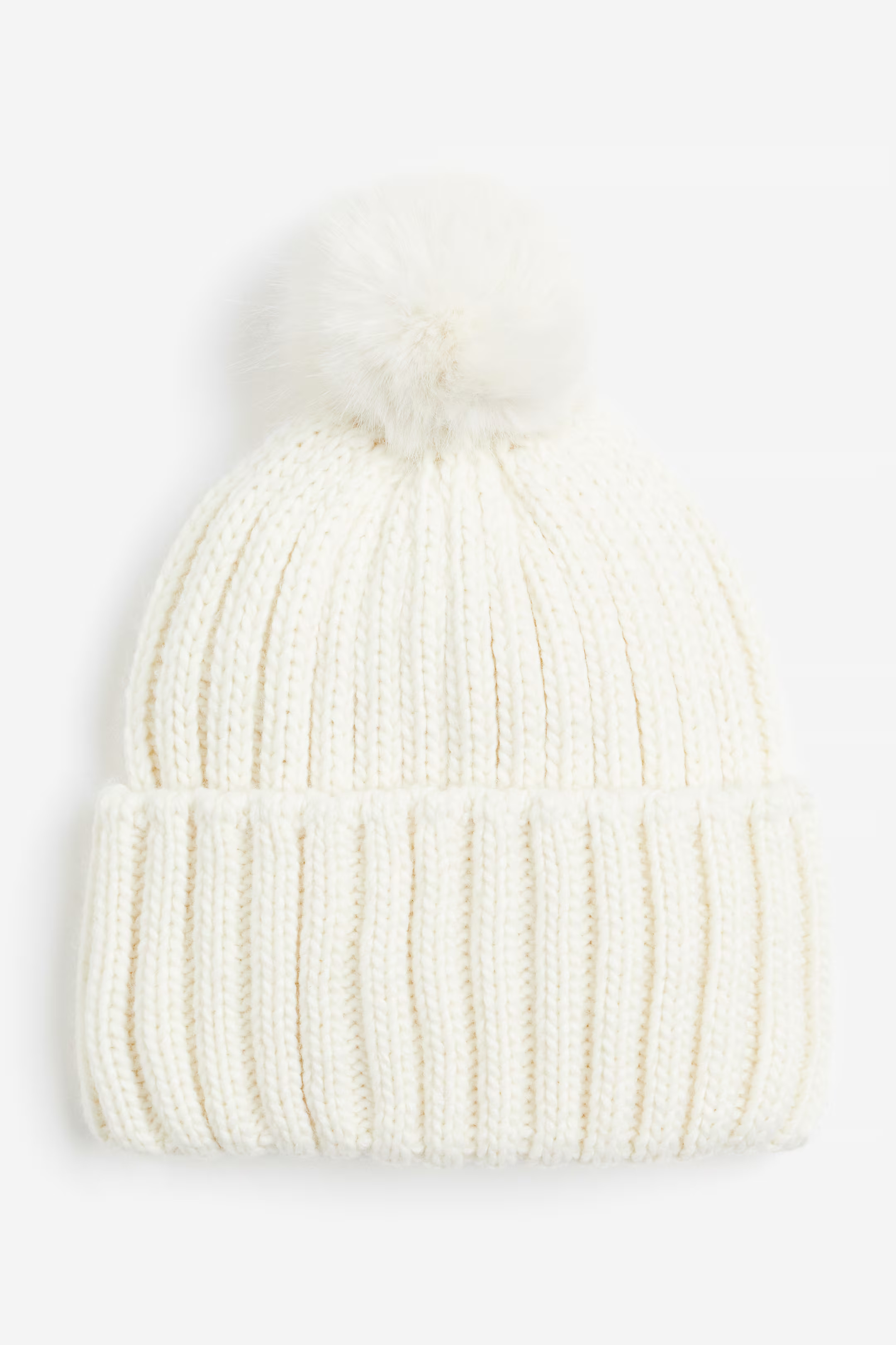 Rib-knit pompom beanie | H&M (UK, MY, IN, SG, PH, TW, HK)