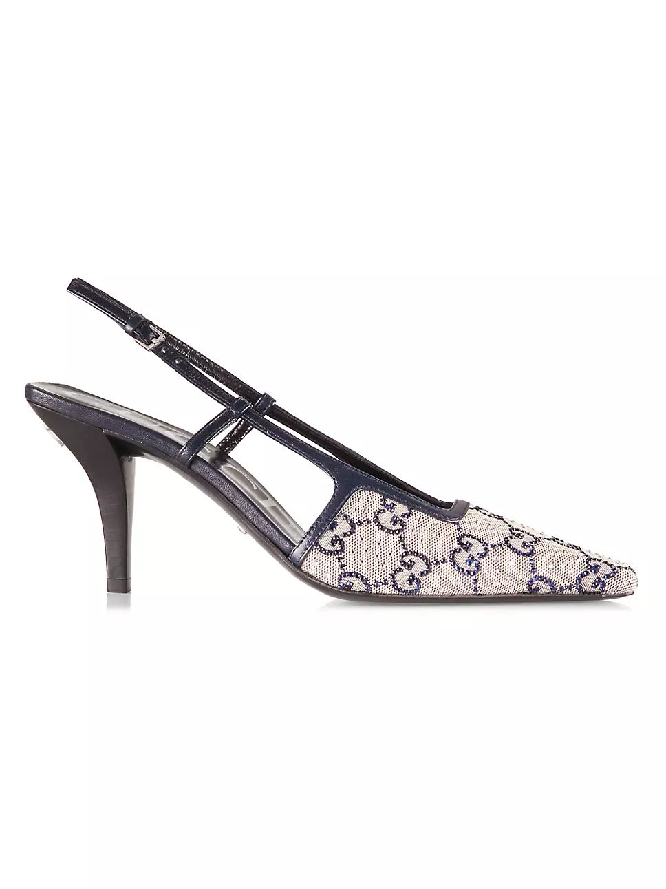 Tom All Over Gucci Slingback High-Heel Mules | Saks Fifth Avenue