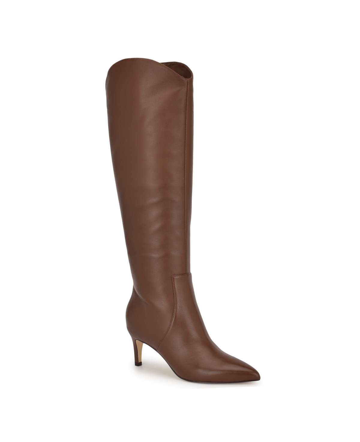 Nine West Women's Sirena Pointy Toe Knee High Boots - Medium Brown Leather | Macy's
