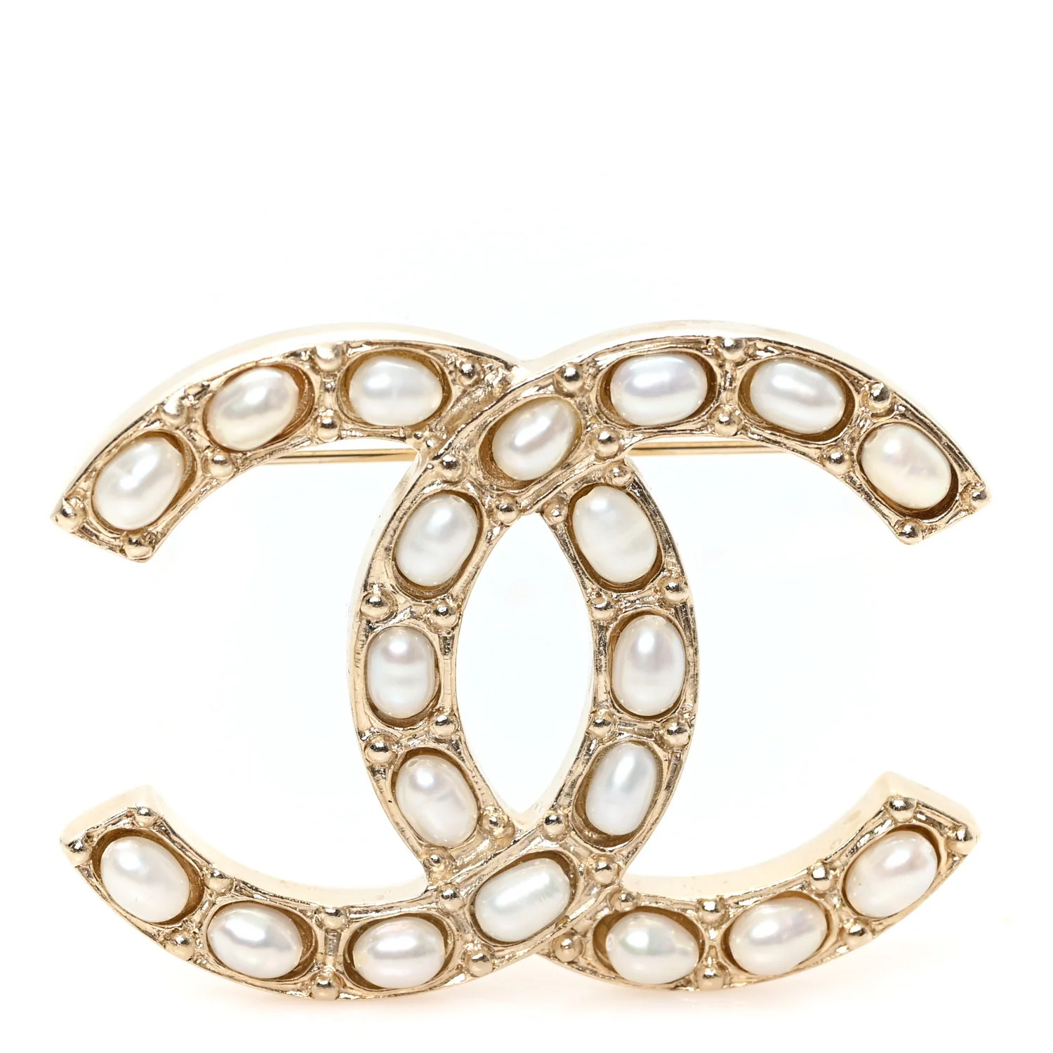 Chanel Pearl Studded CC Brooch Pin Gold 1917754 | FASHIONPHILE (US)