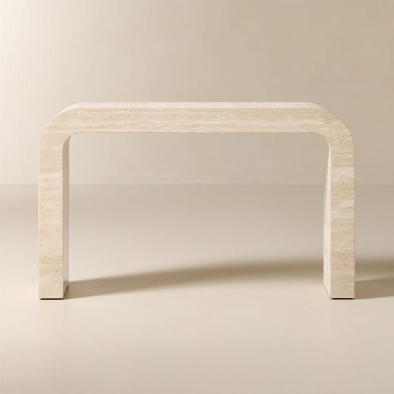 Crescent 52" Travertine Console Table + Reviews | CB2 | CB2