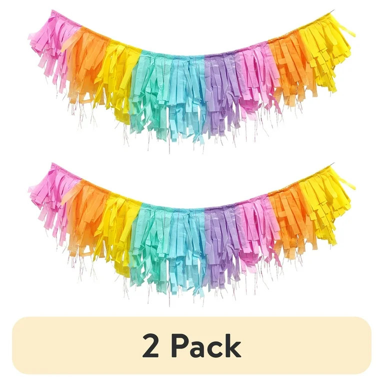 (2 pack) Pastel Tissue Garland 72" Multicolor Party Decoration by Way to Celebrate | Walmart (US)