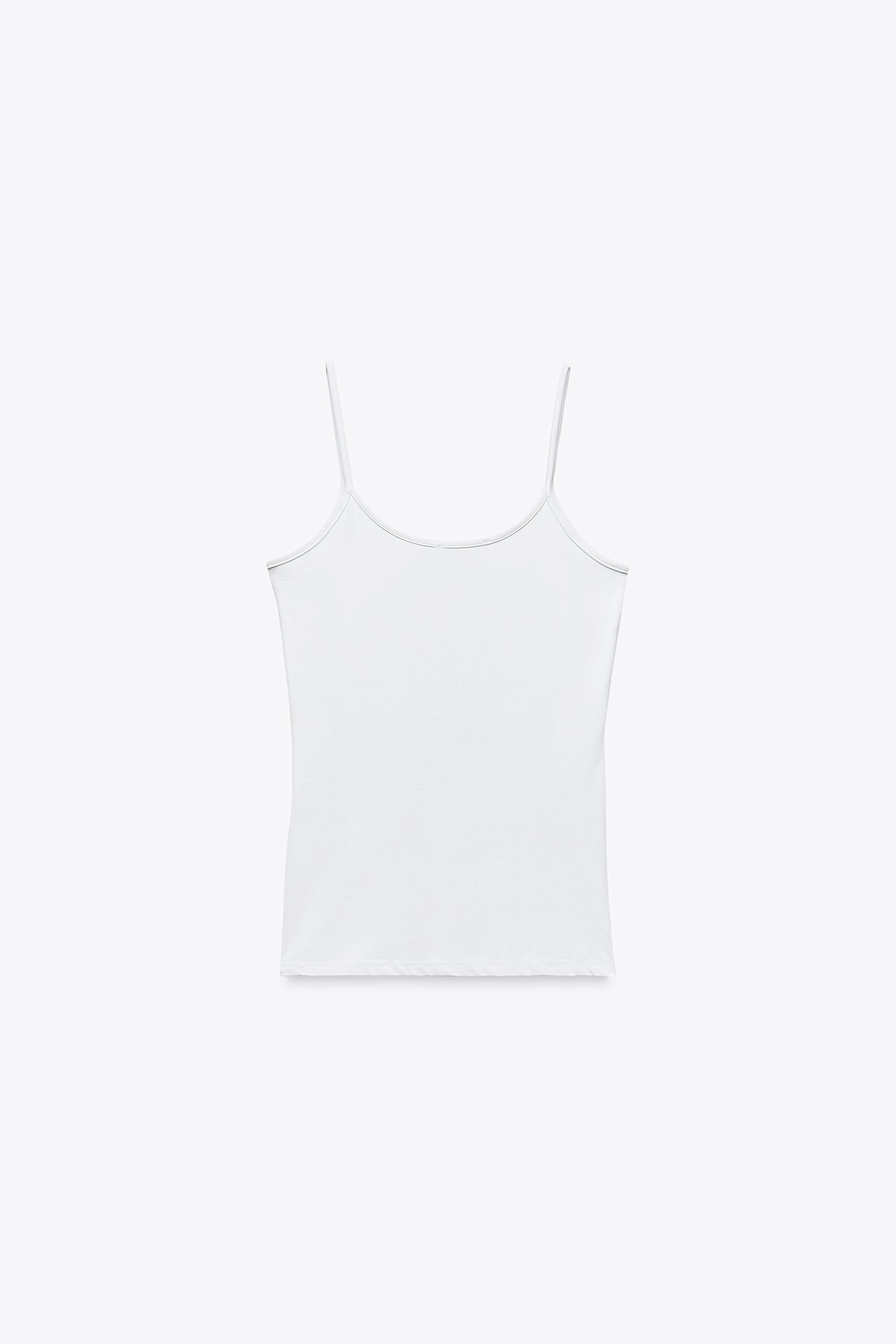 MID WEIGHT - SLIM FIT - ROUND NECK - REGULAR LENGTH - SLEEVELESSFitted camisole made of polyamide... | Zara US