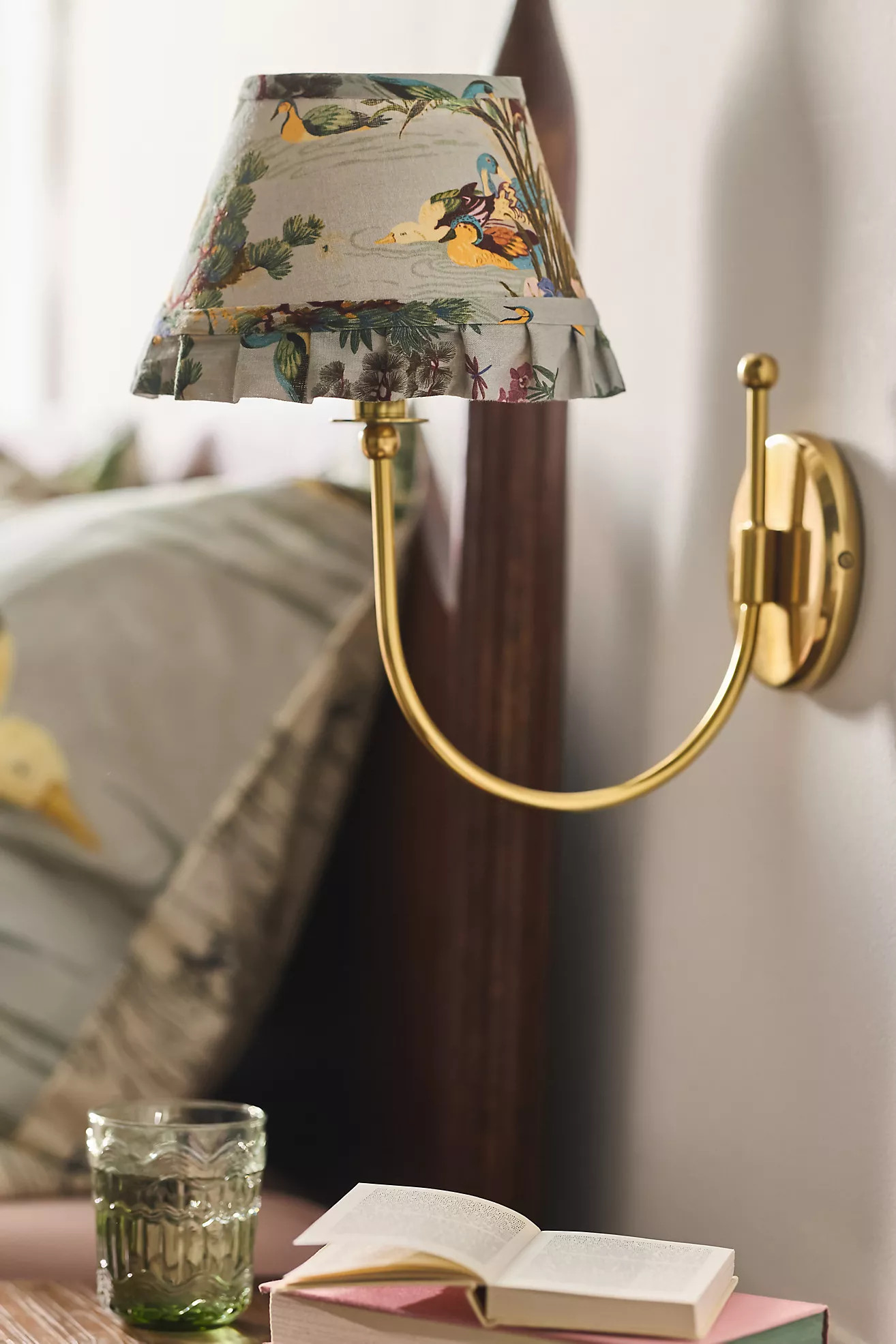 Lee Brass Ruffle Printed Shade Sconce Wall Light | Anthropologie (US)