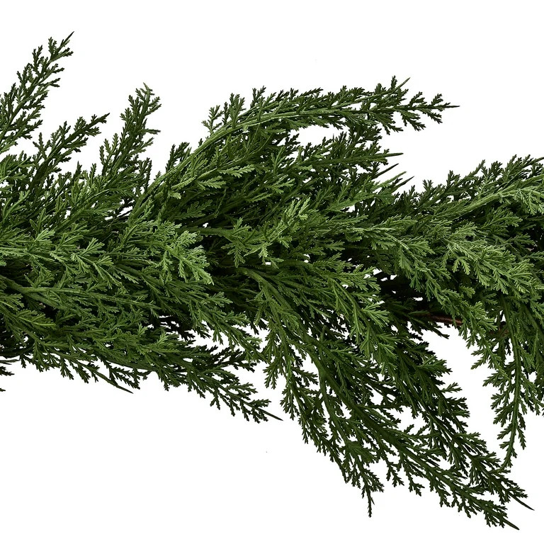 My Texas House 9ft Non-lit Natural Feel Cedar Green Artificial Christmas Garland, Soft PE | Walmart (US)