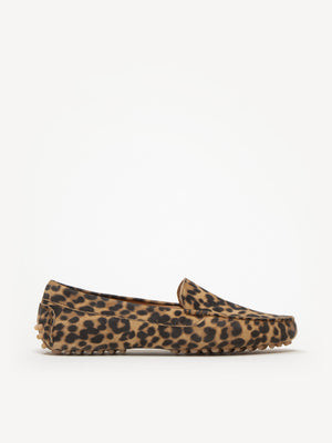 M.Gemi The Felize Suede Women's Moccasin Shoes, Size 40 in Leopard Print | M.GEMI