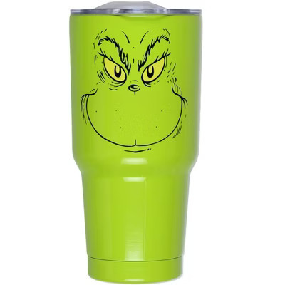 Dr. Seuss Drink Tumbler How The GRINCH Stole Christmas Holiday 30oz Drink Travel Tumbler Cup with Clear Lid Green | Target