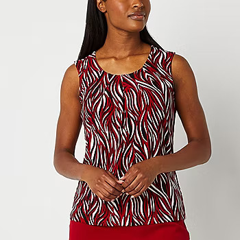 Black Label by Evan-Picone Womens Crew Neck Sleeveless Blouse | JCPenney