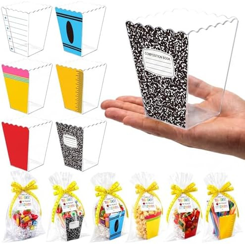 Weekgrat 6 Sets Back to School Popcorn Candy Treat Boxes Holders Gifts Bulk First Day of School P... | Amazon (US)