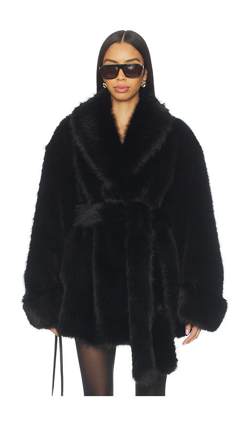 Lovers and Friends Margot Faux Fur Coat in Black. Size S. Also in XS, L. | Revolve Clothing (Global)
