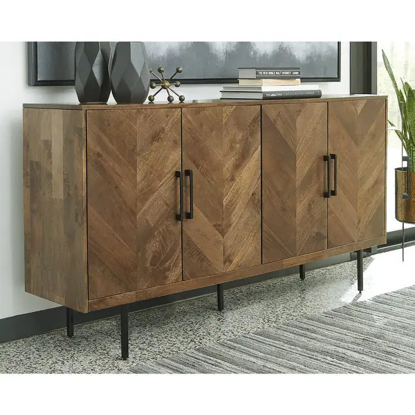 Signature Design by Ashley Prattville Brown Accent Cabinet - 68"W x 16"D x 36"H - Bed Bath & Beyo... | Bed Bath & Beyond