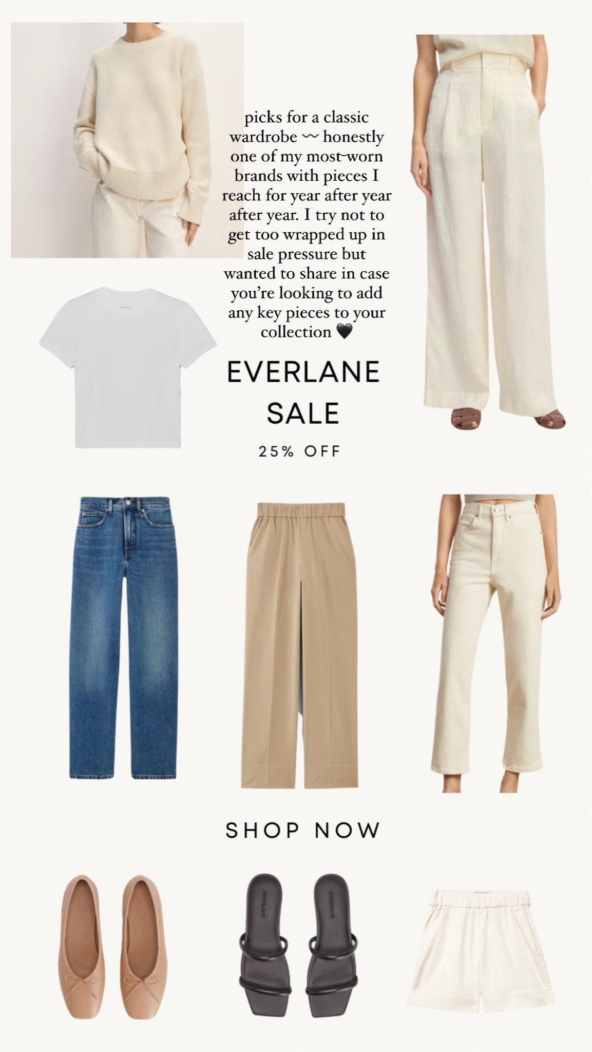 Everlane Memorial Day/weekend sale!

My favorite Easy Pants (have in the tan and canvas tone). I’m trying the easy short because I love the pants so much. 

This has been my GO-TO ivory sweater (perfect summer knit), the way high jeans are super high rise and lovely. Classic ballet flats and chic black sandals. 

Capsule wardrobe
Shorts
Jeans
Sandals
Classic style
Trousers 

#LTKSaleAlert #LTKFindsUnder100 #LTKStyleTip