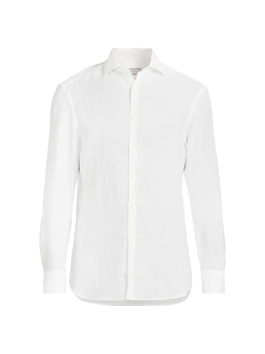 Shop Canali Linen Sport Shirt | Saks Fifth Avenue | Saks Fifth Avenue