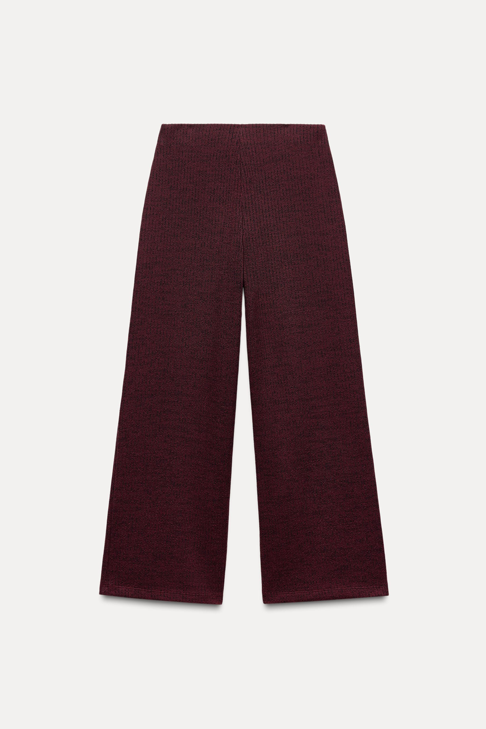 TEXTURED WIDE LEG PANTS | Zara US
