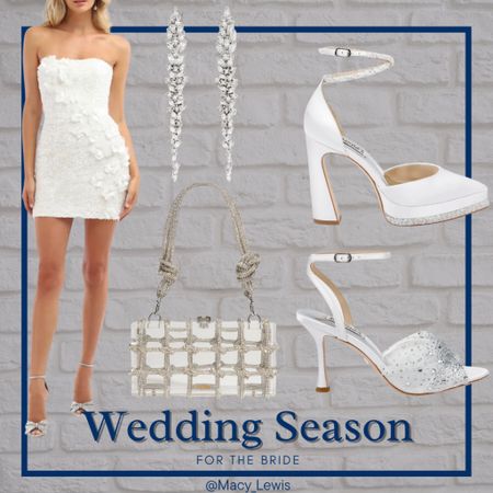 Shop Wedding: Bridal Attire- another curated look featuring a knock out dress perfect for your reception, rehearsal dinner, bachelorette, bridal showers, and engagement photos. 
White Dress
Wedding rehearsal dress
Bridal Dress
Bridal Shower Dress
Bride Bachelorette Dress
Elopement Dresss
Bridal Reception Dress
Wedding Getaway Dress
Bridal Engagement Photos Dress
Cocktail Dress
Cocktail Clutch
Cocktail Shoes
Bridal Shoes

#LTKwedding #LTKshoecrush #LTKitbag