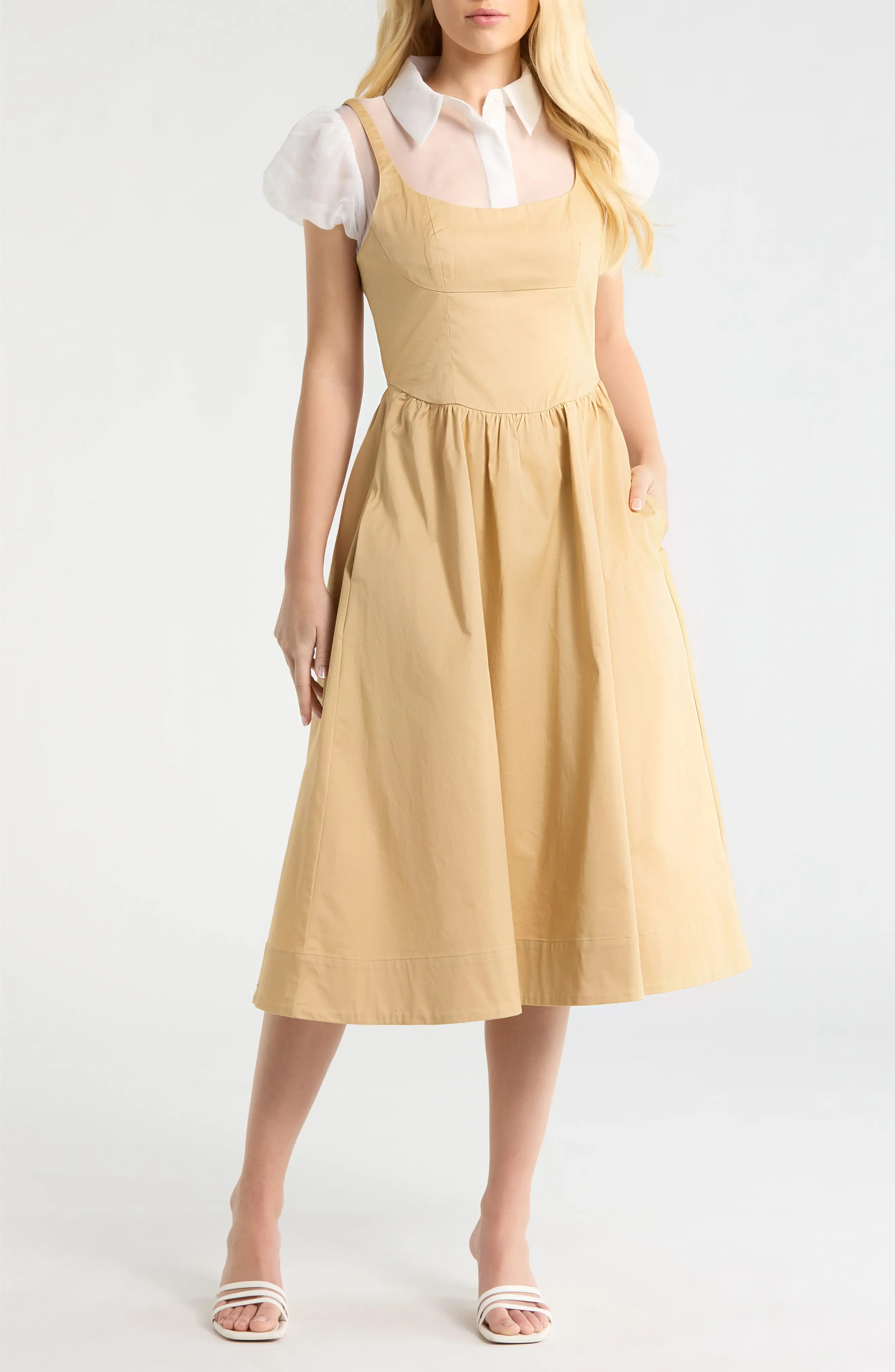 Carrington Mixed Media Midi Dress (Women) | Nordstrom | Nordstrom