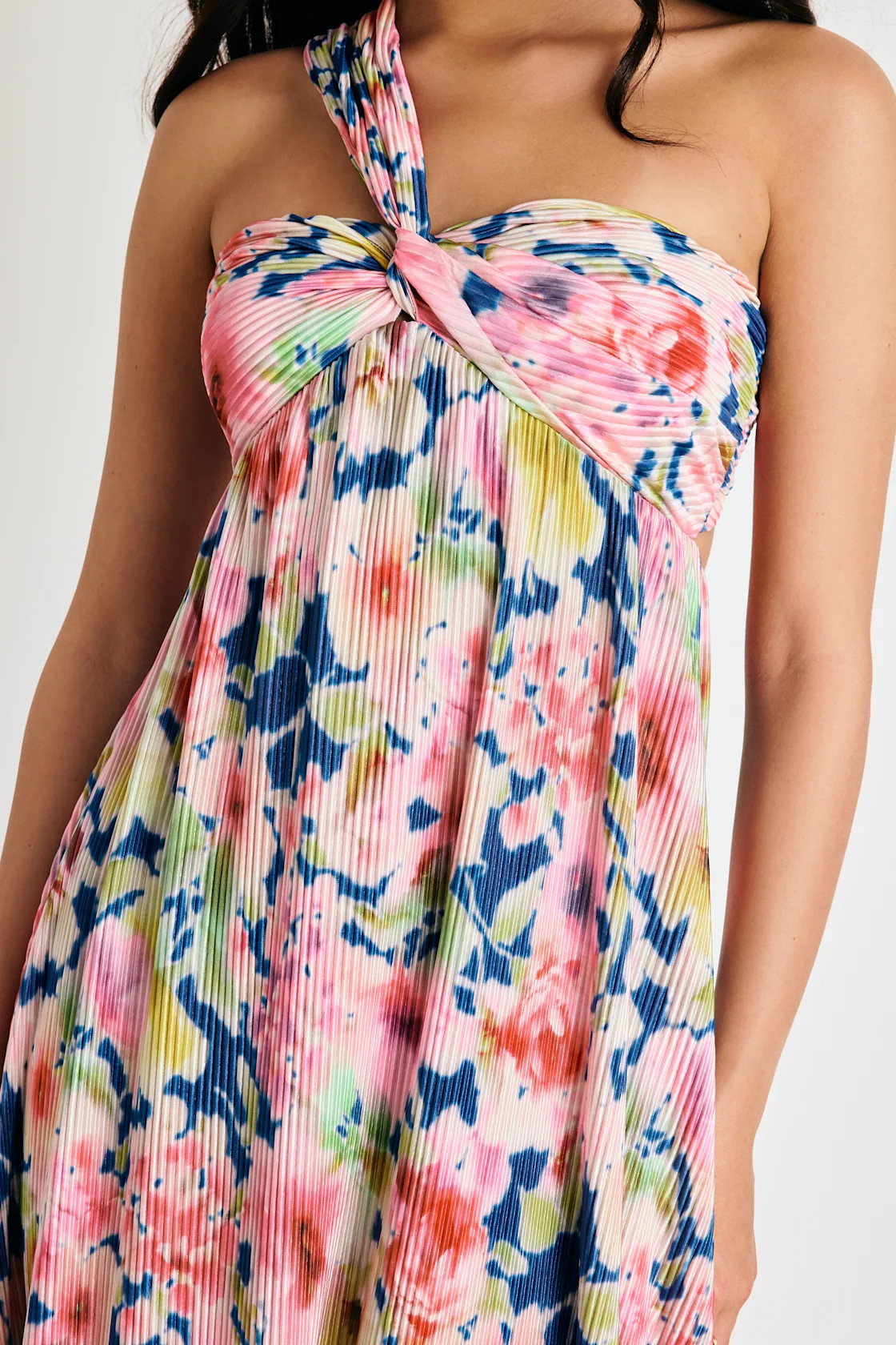 Georgianna Pink Multi Floral Plisse Maxi Dress | Lulus