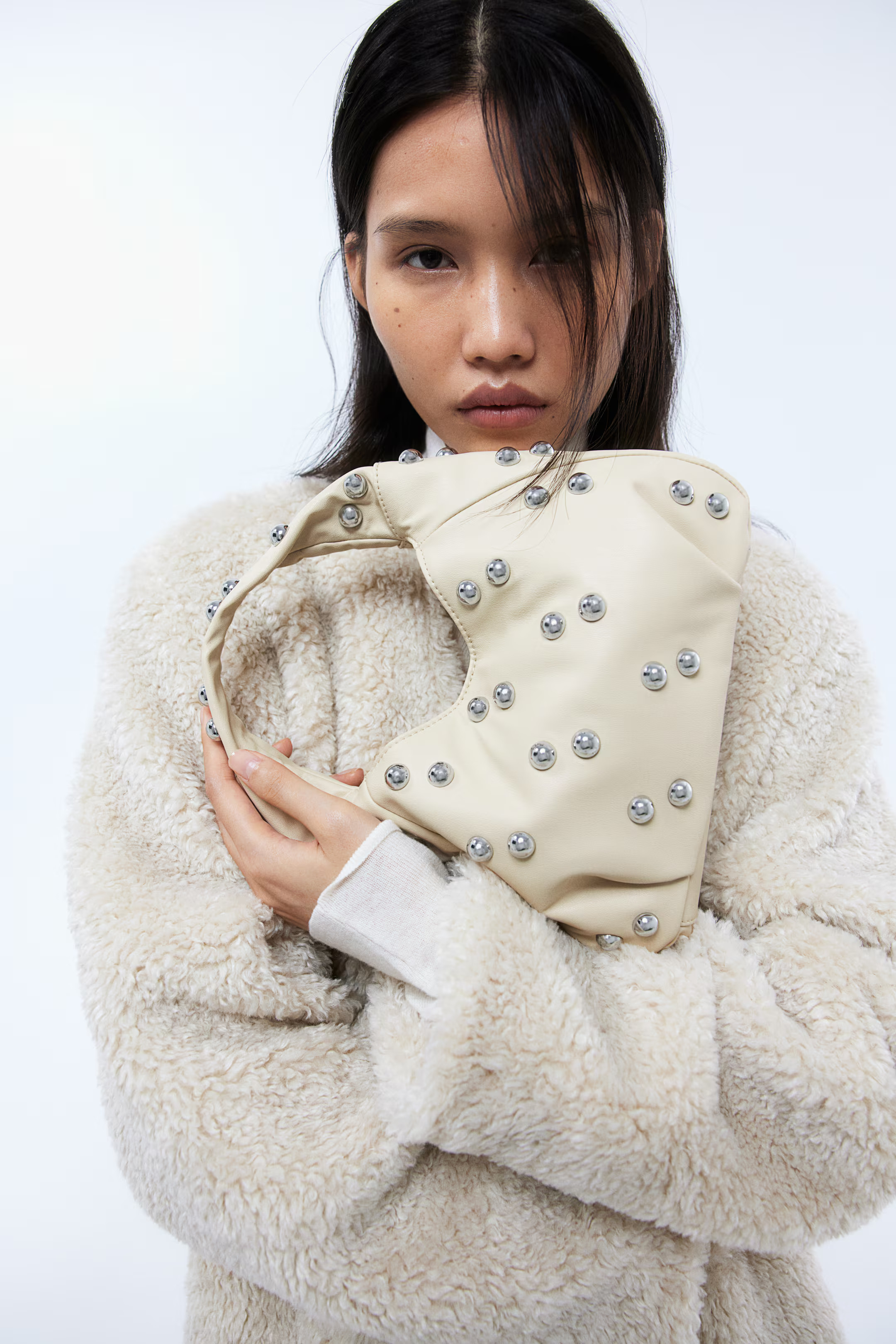 Studded Crossbody Bag - Light beige - Ladies | H&M US | H&M (US + CA)