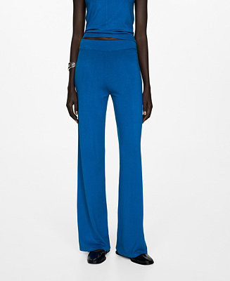 Mango Women's Knitted Wideleg Pants - Macy's | Macy's