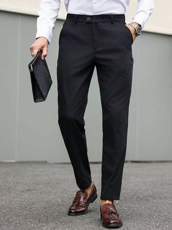 Manfinity Mode Solid Color Suit Pants For Men, Suitable For Commuting, Leisure And Business Travel,Suitable For New Year Holidays, Gift For Boyfriend | SHEIN