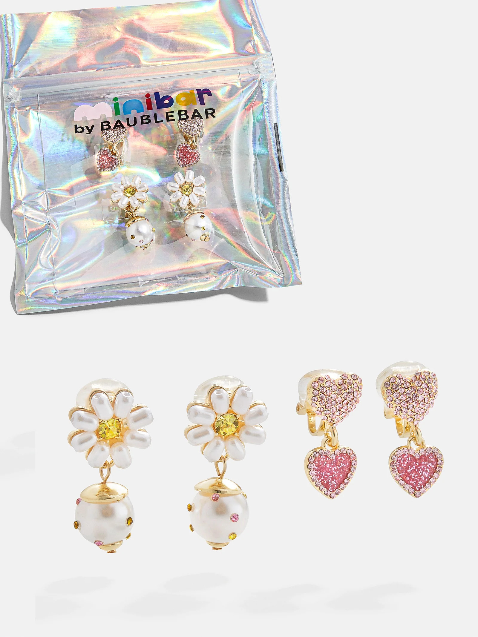 Charley Kids' Clip-On Earring Set - White | BaubleBar (US)