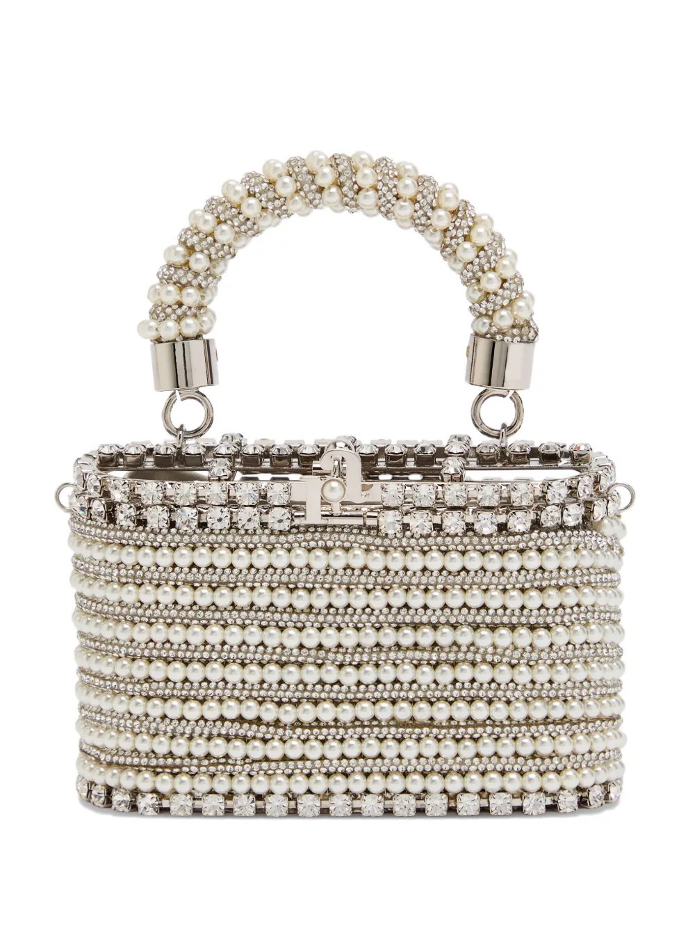 Rosantica mini Holli Libellula embellished-pearl handle bag - Silver | Farfetch Global