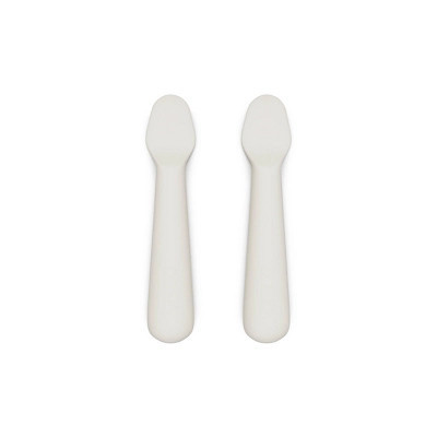 Lalo 2pk Silicone Baby Spoons - Oatmeal: BPA-Free, 4.1 Inch Length | Target