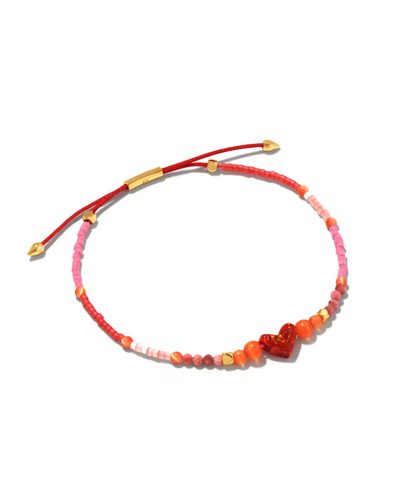 Nova Heart Gold Friendship Bracelet in Red Mix | Kendra Scott