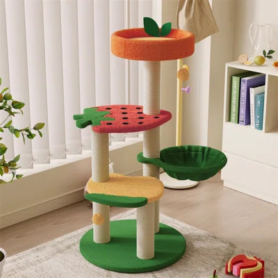 Fruit World 40.6'' Cat Tree for Indoors, Cat Tower for Large Cats with Scratching Posts, Modern Cat Tree | Wayfair North America