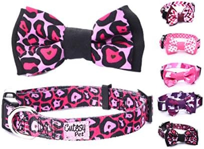 Cutesy Pet Dog Collar with Adjustable Bow | 4 Designs in 4 Sizes | Comfortable and Strong | Amazon (US)