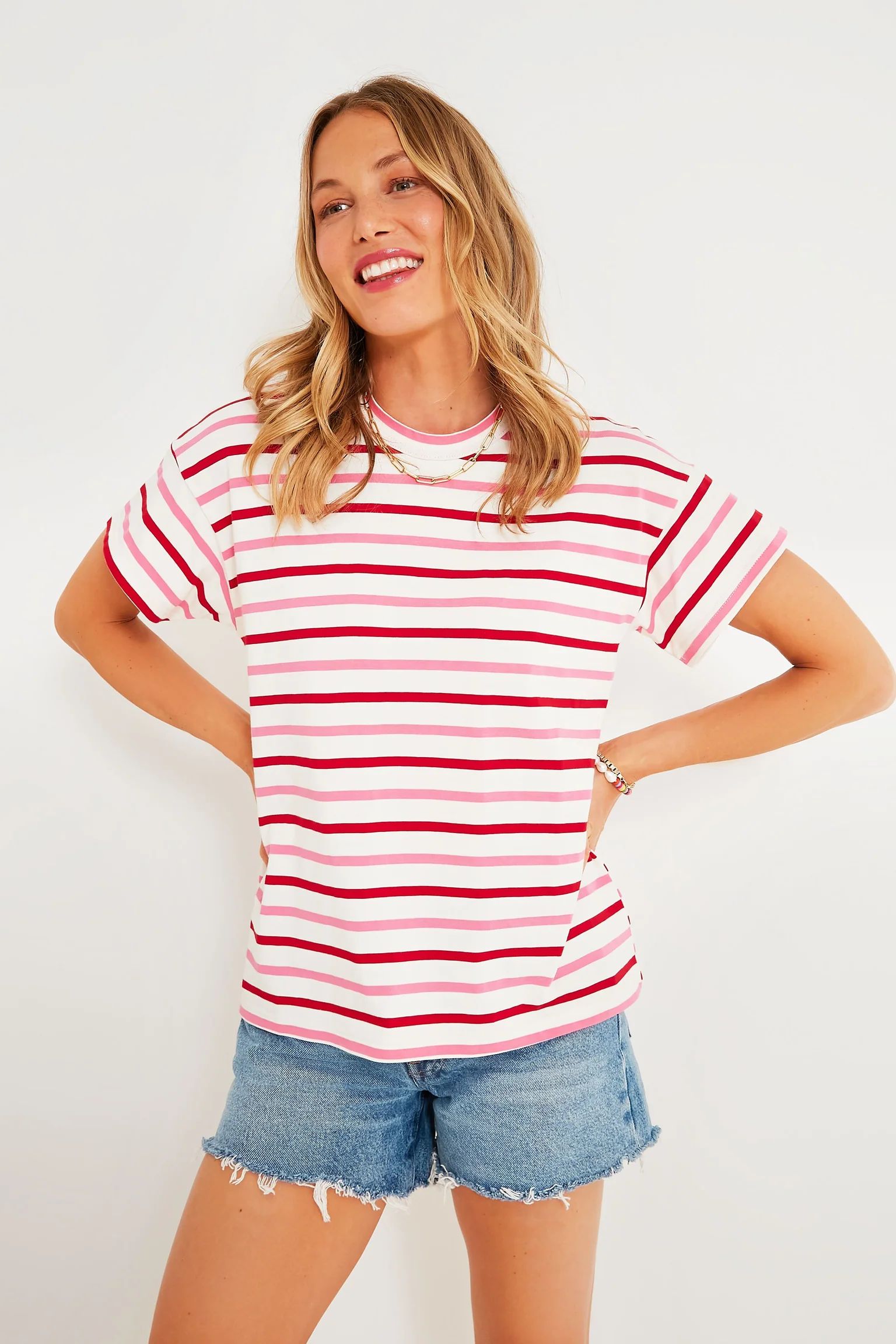 Red and Pink Striped Presley Tee | Tuckernuck (US)