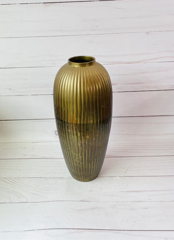 Tall Brass Vase, Vintage from the 80s | Etsy (US)