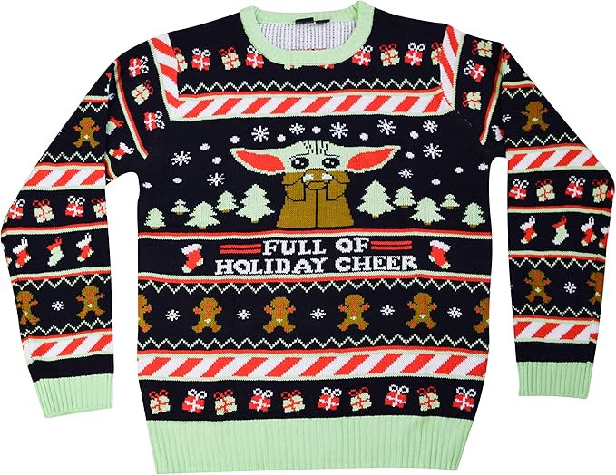 Star Wars The Mandalorian The Child Holiday Sipping Hot Chocolate Christmas Sweater | Amazon (US)