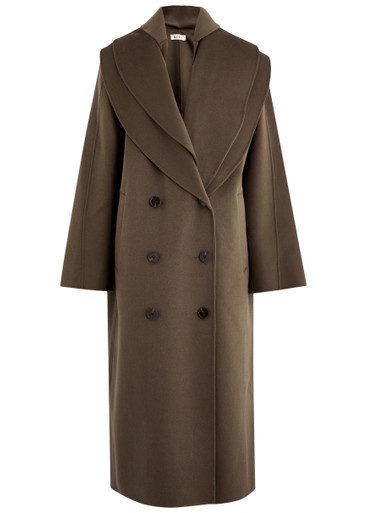 Layered scarf-effect wool coat | Harvey Nichols