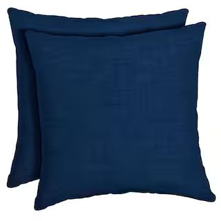 16 x 16 Sapphire Blue Leala Square Outdoor Throw Pillow (2-Pack) | The Home Depot