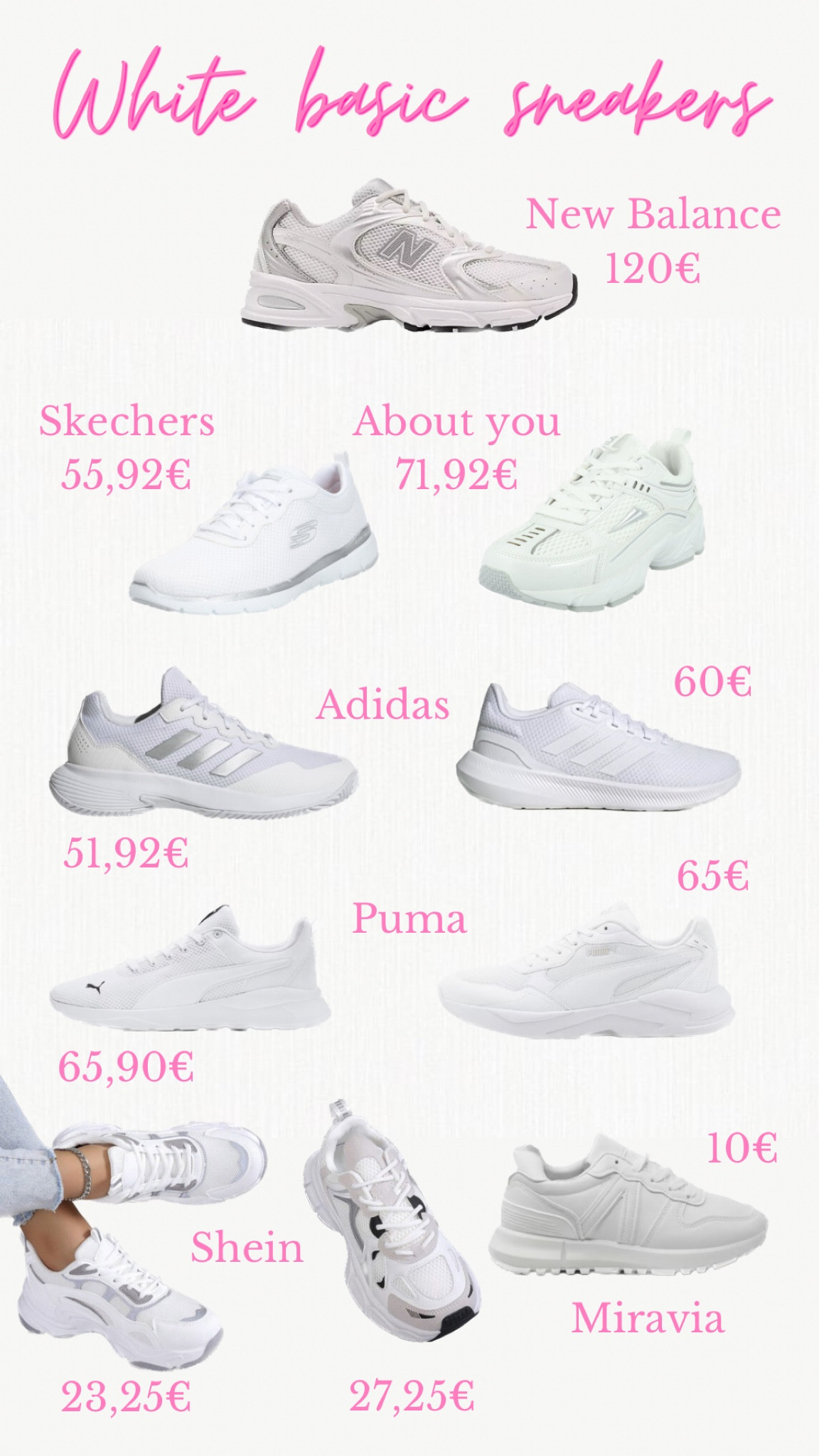 White basic sneakers💖


Zapatillas de deporte blancas básicas para todos los bolsillos.

#LTKshoecrush #LTKworkwear #LTKeurope