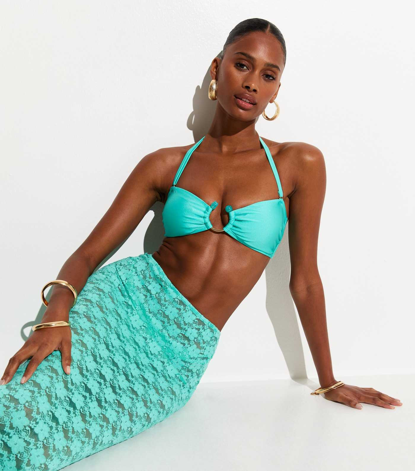 Turquoise Ring Bandeau Bikini Top | New Look | New Look (UK)